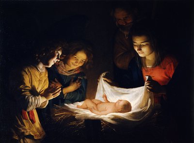 Adoration of the Child by Gherardo delle Notti o Gheritt van Hontorst